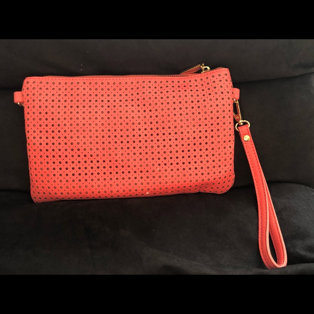 Charming Charlie coral zip coral fashion purse